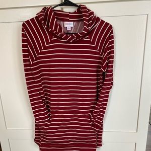 Red & White striped LulaRoe Amber Hoodie